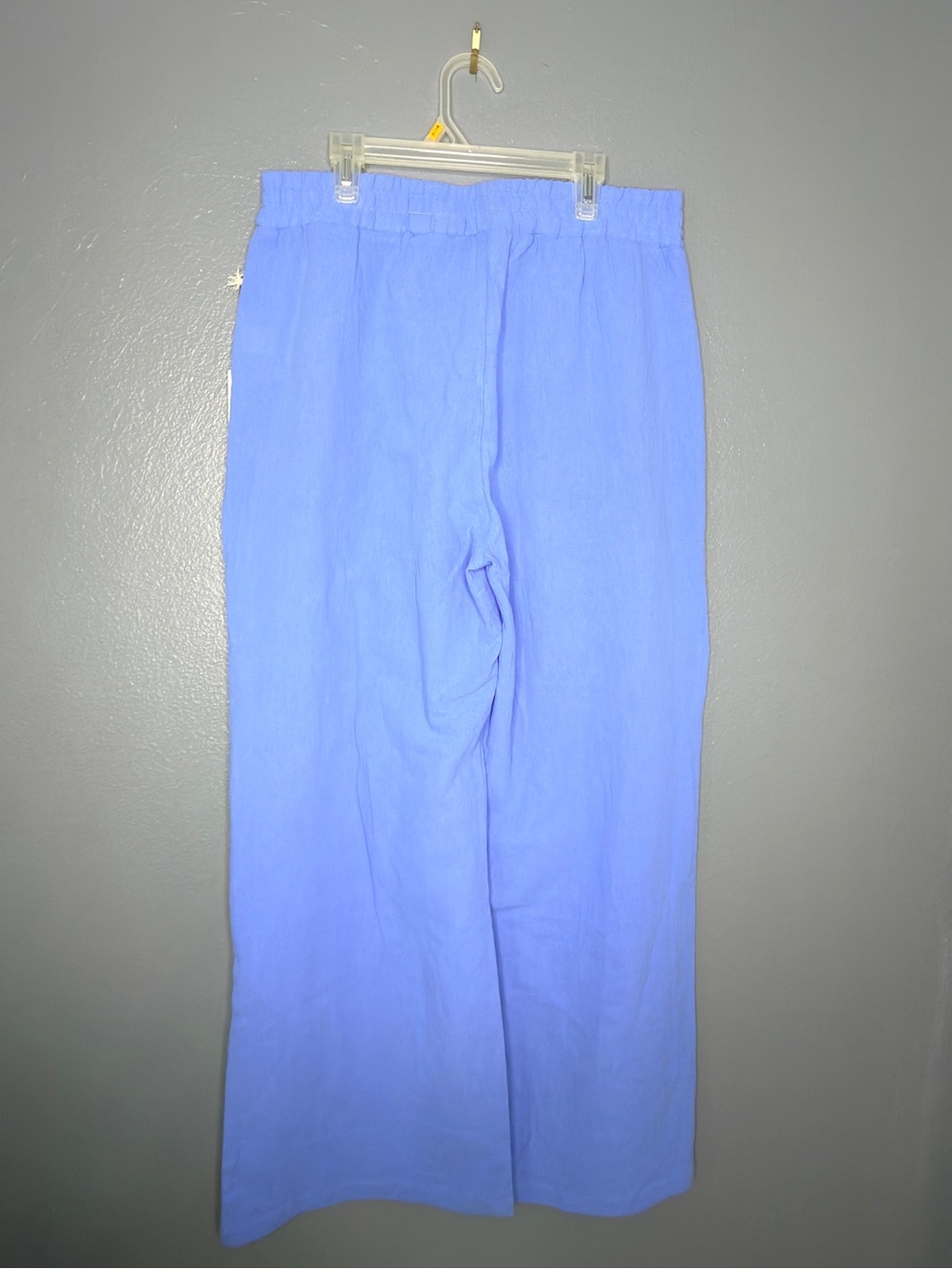 NWT 100% Cotton Ocean Drive Beach Euro Vacation Blue Wide Leg Pants size Large - Picture 2 of 6